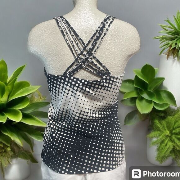 Calvin Klein performance, black & white polka dot, quick dry racer back size L - Picture 2 of 4